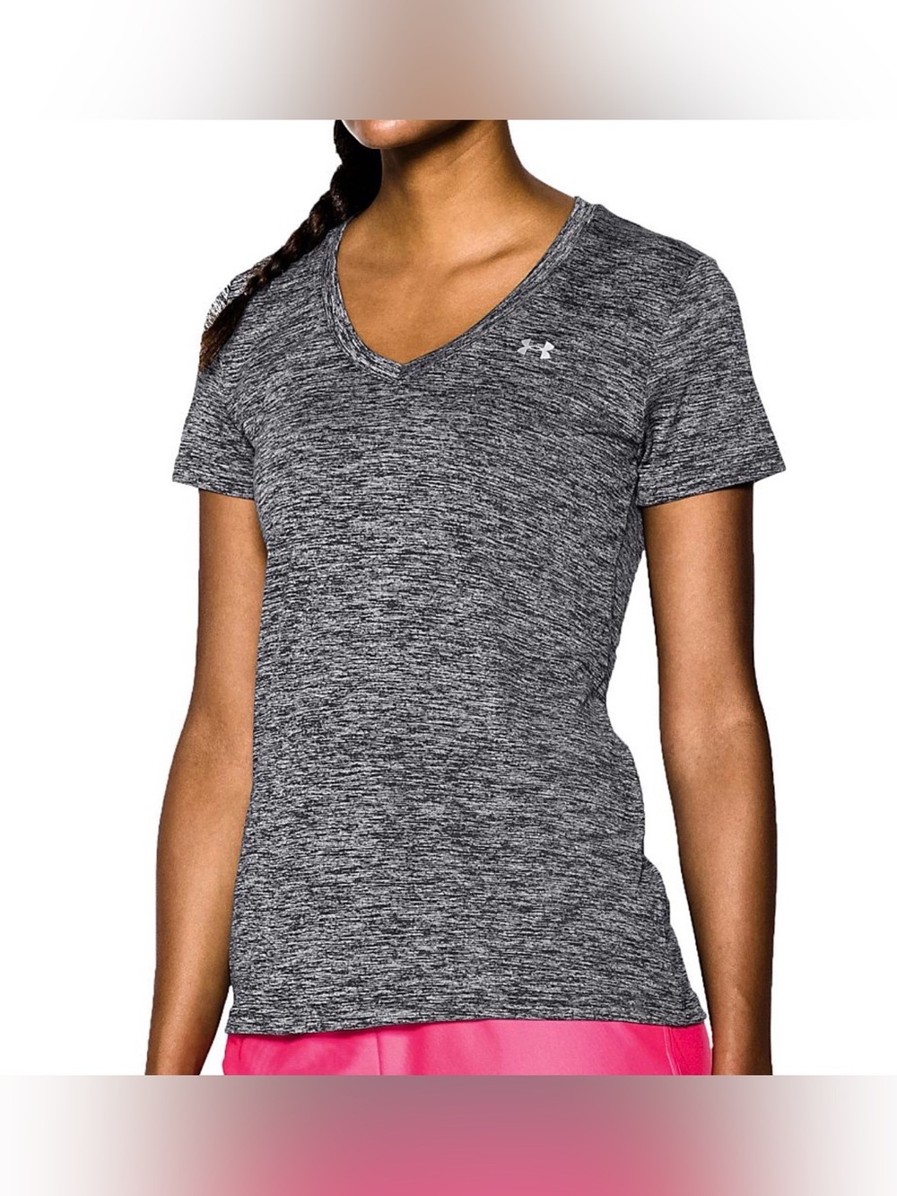 Under Armour Women’s Heathered Gray V-Neck Performance Tee